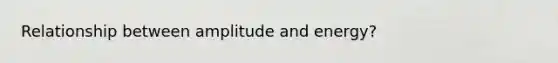 Relationship between amplitude and energy?