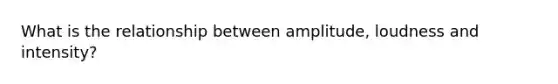 What is the relationship between amplitude, loudness and intensity?