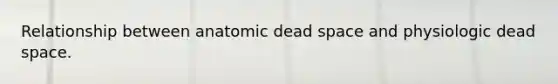 Relationship between anatomic dead space and physiologic dead space.