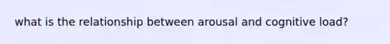 what is the relationship between arousal and cognitive load?