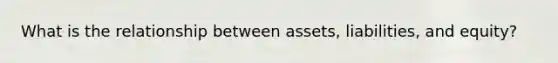 What is the relationship between assets, liabilities, and equity?