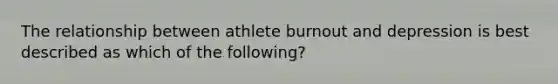 The relationship between athlete burnout and depression is best described as which of the following?