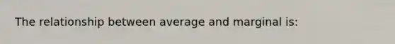 The relationship between average and marginal is: