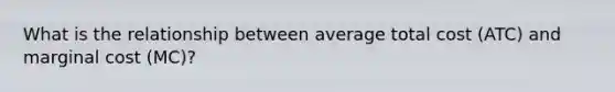 What is the relationship between average total cost (ATC) and marginal cost (MC)?