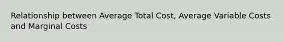 Relationship between Average Total Cost, Average Variable Costs and Marginal Costs