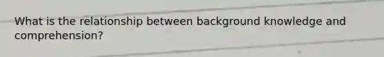 What is the relationship between background knowledge and comprehension?