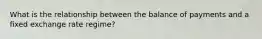 What is the relationship between the balance of payments and a fixed exchange rate regime?