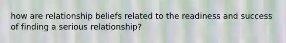 how are relationship beliefs related to the readiness and success of finding a serious relationship?