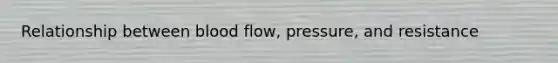 Relationship between blood flow, pressure, and resistance