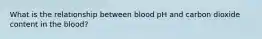 What is the relationship between blood pH and carbon dioxide content in the blood?