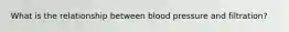 What is the relationship between blood pressure and filtration?