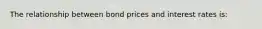 The relationship between bond prices and interest rates is: