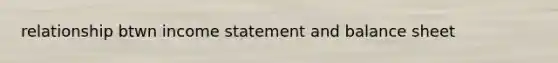 relationship btwn income statement and balance sheet