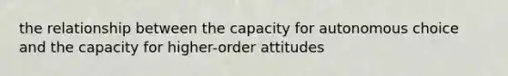 the relationship between the capacity for autonomous choice and the capacity for higher-order attitudes