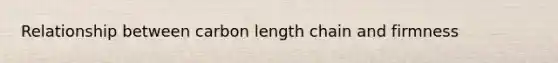 Relationship between carbon length chain and firmness