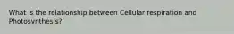 What is the relationship between Cellular respiration and Photosynthesis?