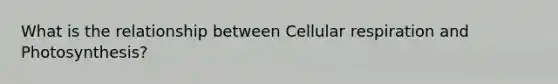 What is the relationship between Cellular respiration and Photosynthesis?