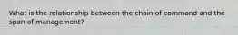 What is the relationship between the chain of command and the span of management?