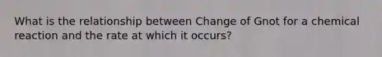 What is the relationship between Change of Gnot for a chemical reaction and the rate at which it occurs?