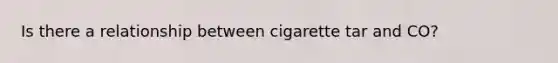 Is there a relationship between cigarette tar and​ CO?