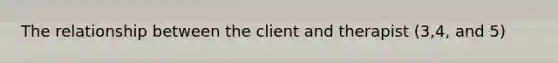 The relationship between the client and therapist (3,4, and 5)