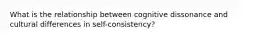 What is the relationship between cognitive dissonance and cultural differences in self-consistency?