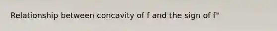 Relationship between concavity of f and the sign of f"