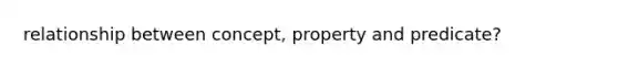 relationship between concept, property and predicate?