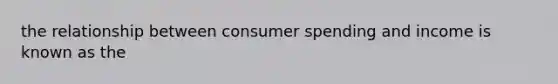 the relationship between consumer spending and income is known as the