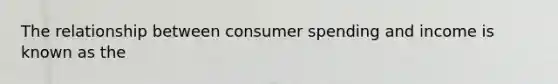 The relationship between consumer spending and income is known as the