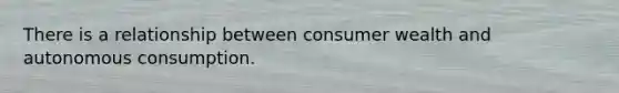 There is a relationship between consumer wealth and autonomous consumption.