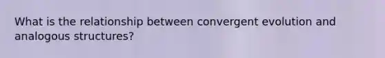 What is the relationship between convergent evolution and analogous structures?