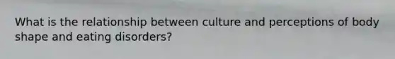 What is the relationship between culture and perceptions of body shape and eating disorders?