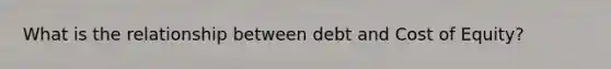 What is the relationship between debt and Cost of Equity?