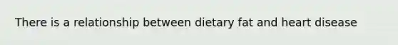 There is a relationship between dietary fat and heart disease