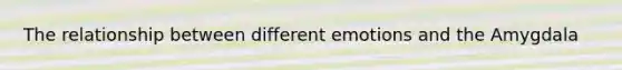 The relationship between different emotions and the Amygdala