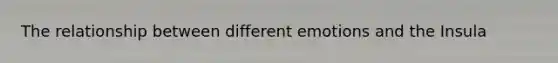 The relationship between different emotions and the Insula