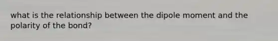 what is the relationship between the dipole moment and the polarity of the bond?