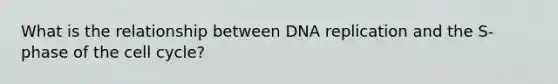 What is the relationship between DNA replication and the S-phase of the cell cycle?