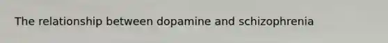 The relationship between dopamine and schizophrenia