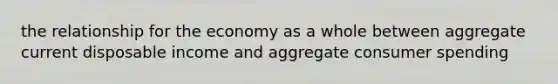 the relationship for the economy as a whole between aggregate current disposable income and aggregate consumer spending