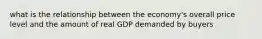 what is the relationship between the economy's overall price level and the amount of real GDP demanded by buyers