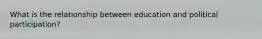 What is the relationship between education and political participation?