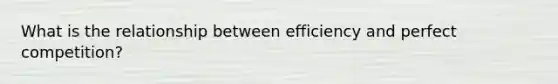 What is the relationship between efficiency and perfect competition?