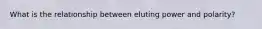 What is the relationship between eluting power and polarity?