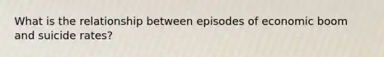 What is the relationship between episodes of economic boom and suicide rates?