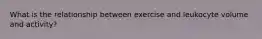 What is the relationship between exercise and leukocyte volume and activity?