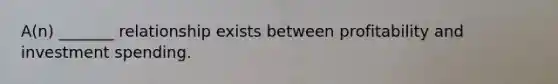A(n) _______ relationship exists between profitability and investment spending.