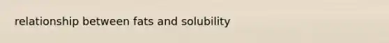 relationship between fats and solubility