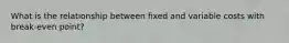 What is the relationship between fixed and variable costs with break-even point?